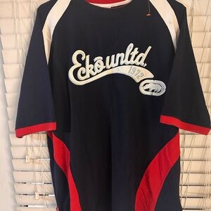 Ecko Unlimited Navy and Red Short Sleeve Tee